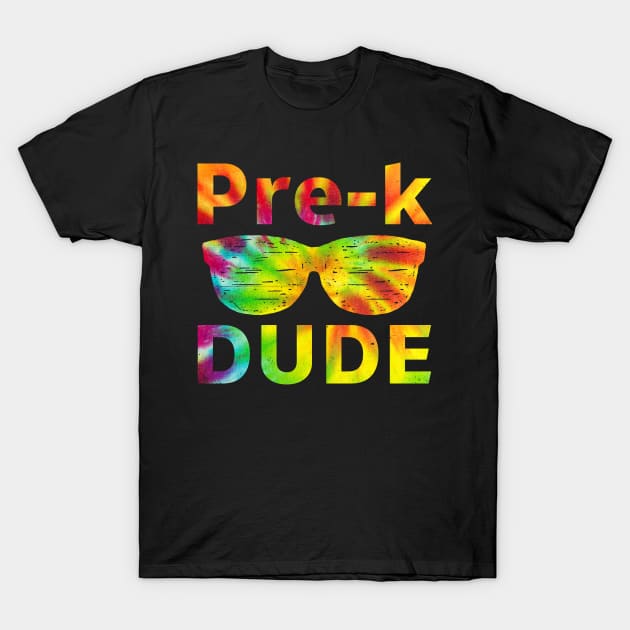 Pre-K Dude Tees is a Funny First Day of Preschool Graphic Tie Dye Design T-Shirt by drag is art